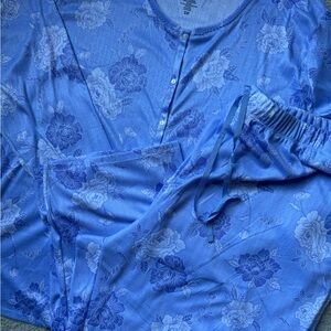 Floral Blue Pajama Set